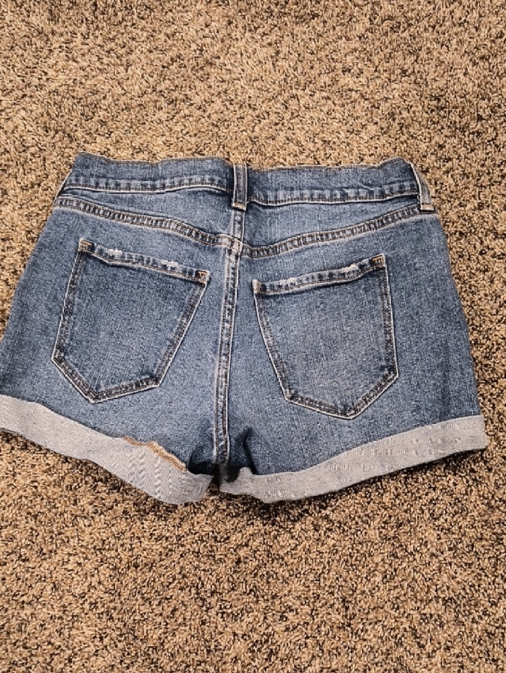 Old Navy Distressed Rolled-Hem Jean Shorts - Blue - Picture 2 of 4